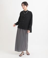 ZMBEB09150 al'aise modulation(アレーズモジュレーション) シアーチェックビブフロントシャツ ブラック