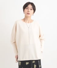 ZMBEB16100 al'aise modulation(アレーズモジュレーション) 異素材切り替えプルオーバーブラウス ベージュ