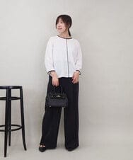 ZMBEE01099 al'aise modulation(アレーズモジュレーション) 【洗える】バイカラーパイピングシアーブラウス アイボリー