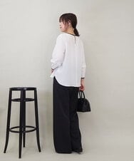 ZMBEE01099 al'aise modulation(アレーズモジュレーション) 【洗える】バイカラーパイピングシアーブラウス アイボリー