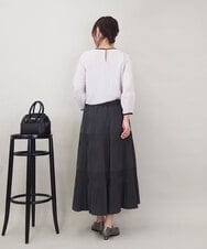 ZMBEE01099 al'aise modulation(アレーズモジュレーション) 【洗える】バイカラーパイピングシアーブラウス ライトグレー