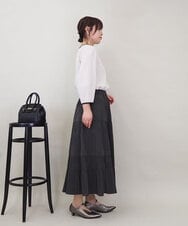 ZMBEE01099 al'aise modulation(アレーズモジュレーション) 【洗える】バイカラーパイピングシアーブラウス ライトグレー