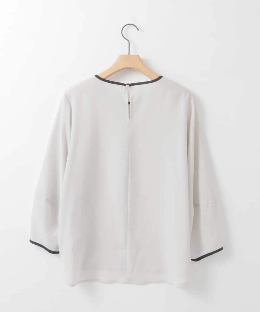 ZMBEE01099 al'aise modulation(アレーズモジュレーション) 【洗える】バイカラーパイピングシアーブラウス ライトグレー