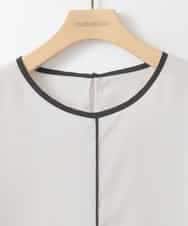 ZMBEE01099 al'aise modulation(アレーズモジュレーション) 【洗える】バイカラーパイピングシアーブラウス ライトグレー