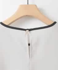 ZMBEE01099 al'aise modulation(アレーズモジュレーション) 【洗える】バイカラーパイピングシアーブラウス ライトグレー