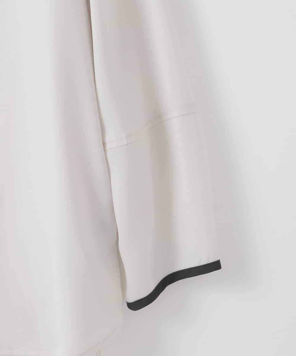 ZMBEE01099 al'aise modulation(アレーズモジュレーション) 【洗える】バイカラーパイピングシアーブラウス ライトグレー