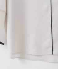 ZMBEE01099 al'aise modulation(アレーズモジュレーション) 【洗える】バイカラーパイピングシアーブラウス ライトグレー