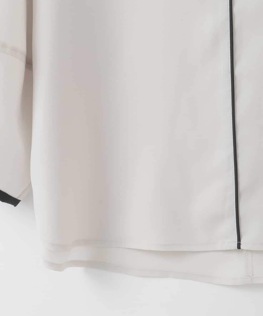 ZMBEE01099 al'aise modulation(アレーズモジュレーション) 【洗える】バイカラーパイピングシアーブラウス ライトグレー