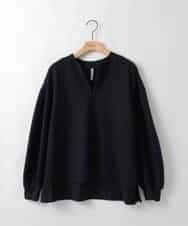 ZMBEE03148 al'aise modulation(アレーズモジュレーション) ピンストライプキーネックプルオーバー ネイビー