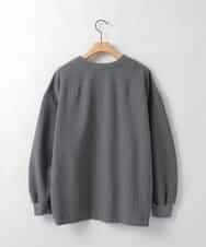 ZMBEE03148 al'aise modulation(アレーズモジュレーション) ピンストライプキーネックプルオーバー ダークグレー