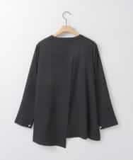 ZMBEE04140 al'aise modulation(アレーズモジュレーション) アシメパールスキッパーブラウス ブラック