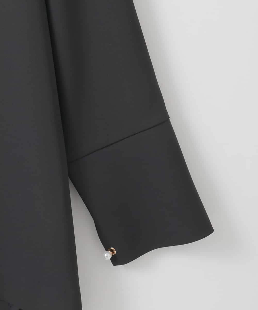 ZMBEE04140 al'aise modulation(アレーズモジュレーション) アシメパールスキッパーブラウス ブラック