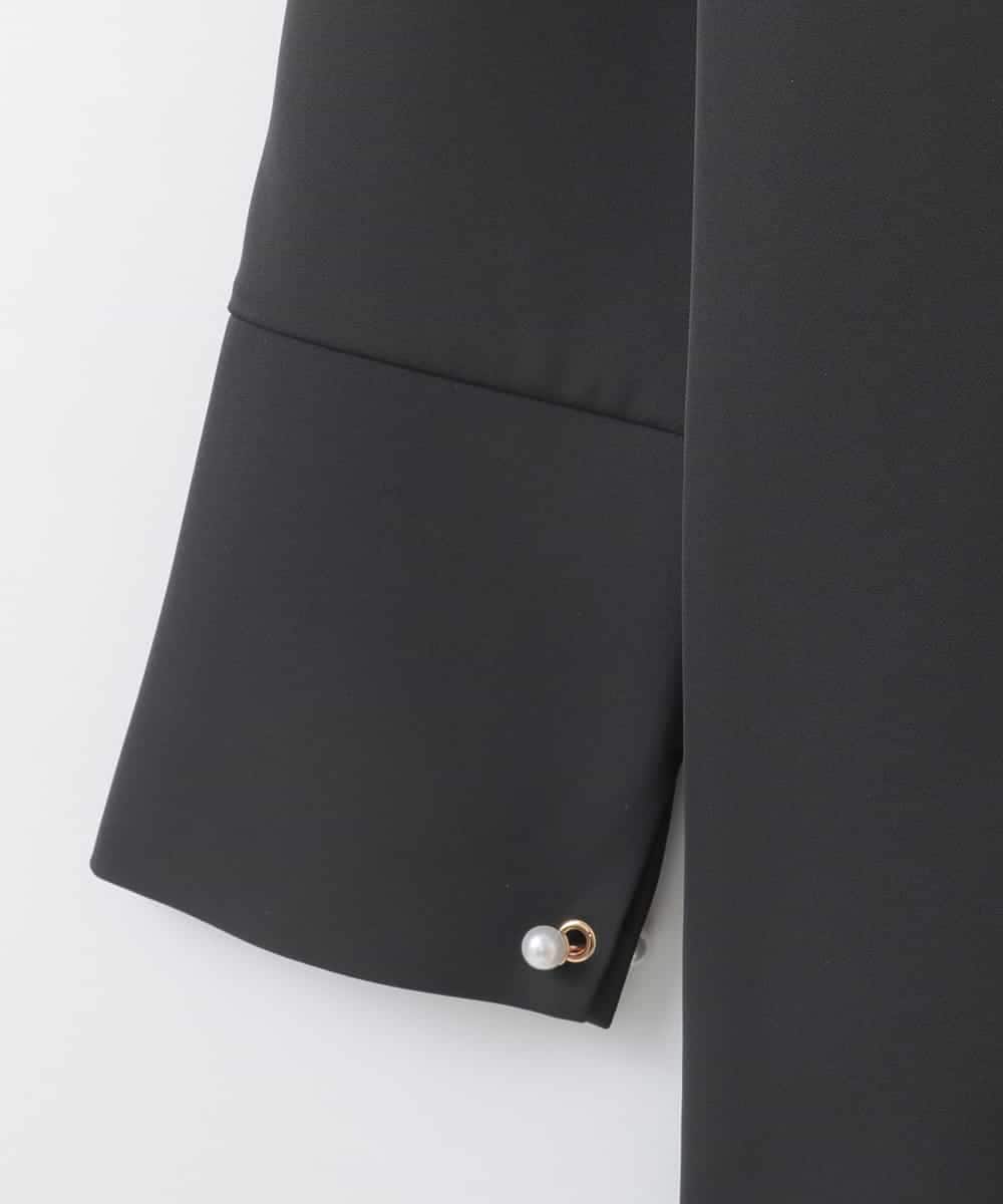 ZMBEE04140 al'aise modulation(アレーズモジュレーション) アシメパールスキッパーブラウス ブラック