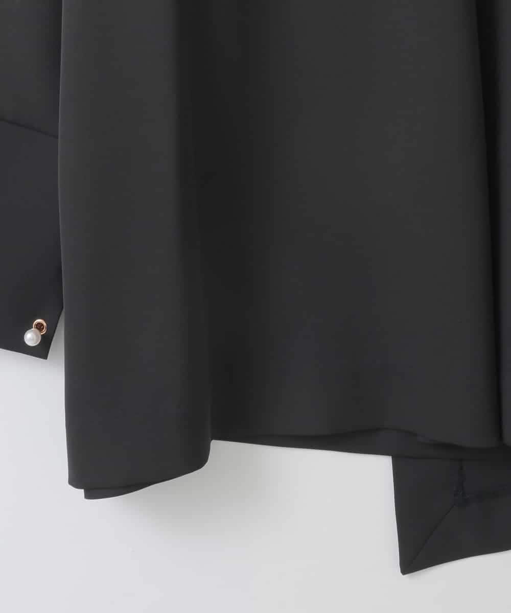 ZMBEE04140 al'aise modulation(アレーズモジュレーション) アシメパールスキッパーブラウス ブラック