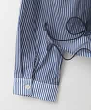 ZMBEE05130 al'aise modulation(アレーズモジュレーション) ストライプチュールブラウス ブルー