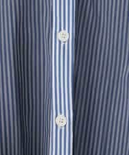 ZMBEE05130 al'aise modulation(アレーズモジュレーション) ストライプチュールブラウス ブルー