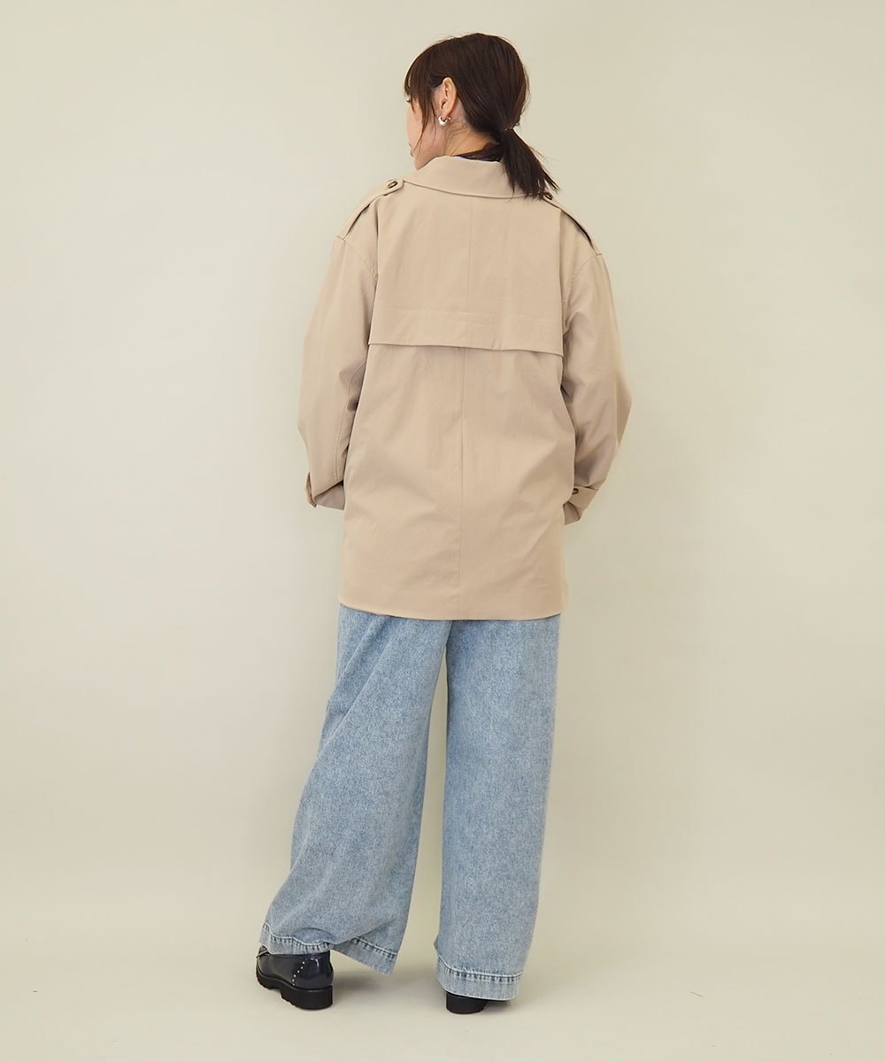 ZMBEE06140 al'aise modulation(アレーズモジュレーション) ドッキング配色ブラウス ベージュ