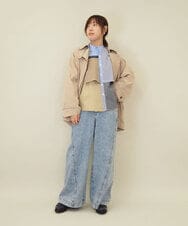 ZMBEE06140 al'aise modulation(アレーズモジュレーション) ドッキング配色ブラウス ベージュ