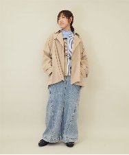 ZMBEE06140 al'aise modulation(アレーズモジュレーション) ドッキング配色ブラウス ベージュ