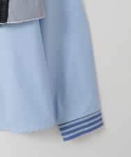 ZMBEE06140 al'aise modulation(アレーズモジュレーション) ドッキング配色ブラウス ブルー