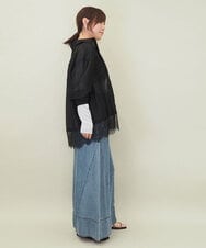 ZMBEE07150 al'aise modulation(アレーズモジュレーション) 裾レースシアーシャツ ブラック