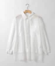 ZMBEE07150 al'aise modulation(アレーズモジュレーション) 裾レースシアーシャツ アイボリー