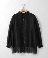 ZMBEE07150 al'aise modulation(アレーズモジュレーション) 裾レースシアーシャツ ブラック