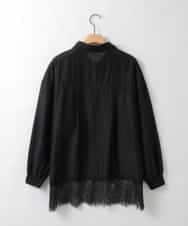 ZMBEE07150 al'aise modulation(アレーズモジュレーション) 裾レースシアーシャツ ブラック