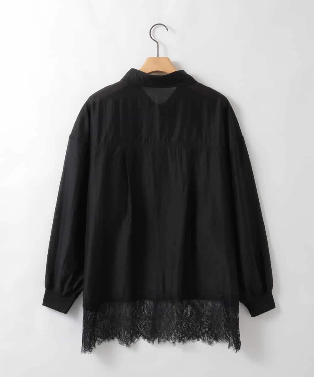 ZMBEE07150 al'aise modulation(アレーズモジュレーション) 裾レースシアーシャツ ブラック