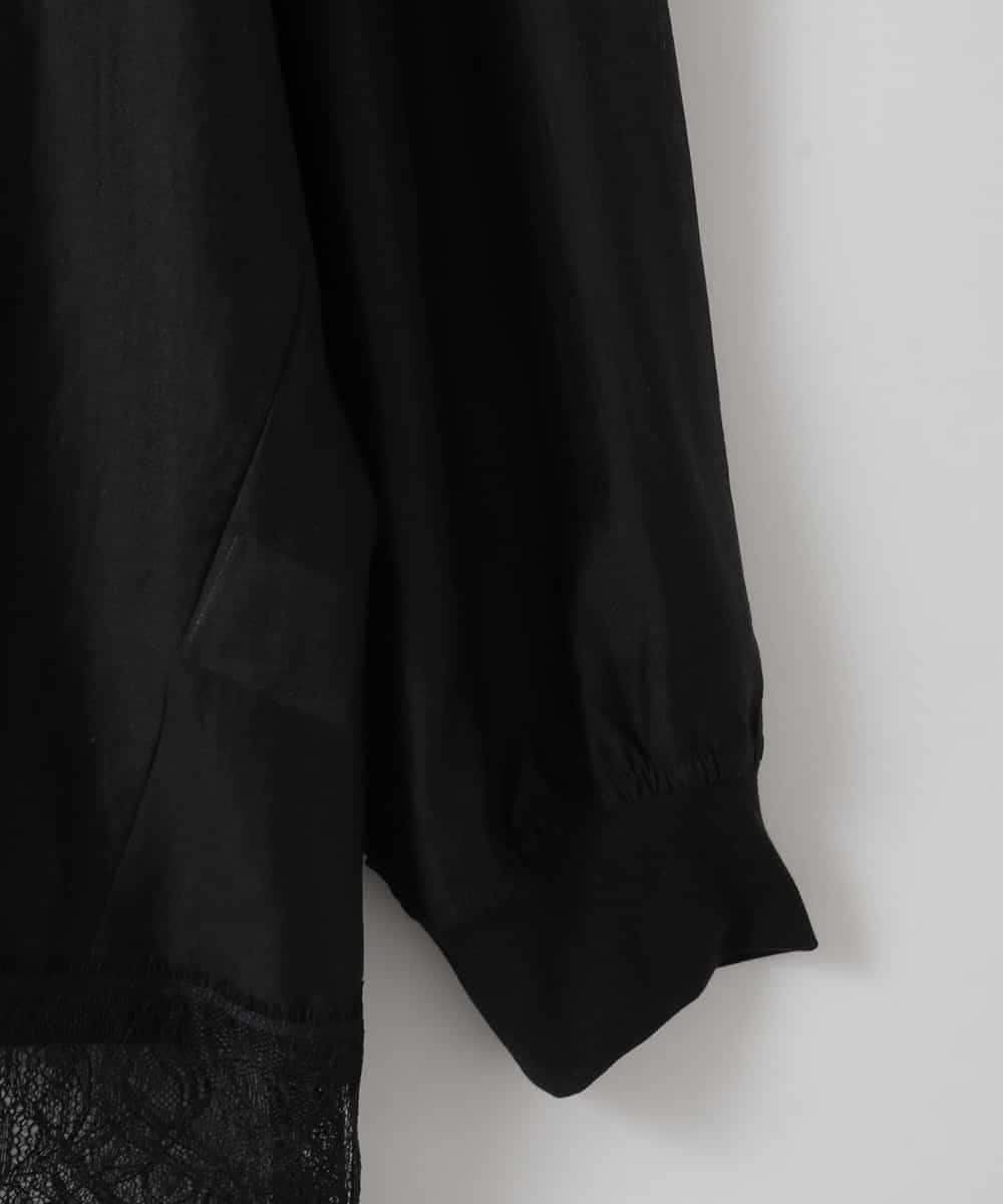 ZMBEE07150 al'aise modulation(アレーズモジュレーション) 裾レースシアーシャツ ブラック