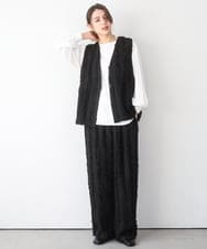 ZMBEE08079 al'aise modulation(アレーズモジュレーション) カットジョーゼットクルーネックブラウス アイボリー