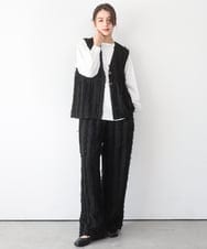 ZMBEE08079 al'aise modulation(アレーズモジュレーション) カットジョーゼットクルーネックブラウス アイボリー