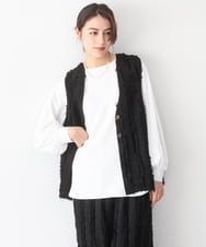 ZMBEE08079 al'aise modulation(アレーズモジュレーション) カットジョーゼットクルーネックブラウス アイボリー