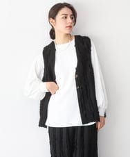 ZMBEE08079 al'aise modulation(アレーズモジュレーション) カットジョーゼットクルーネックブラウス アイボリー