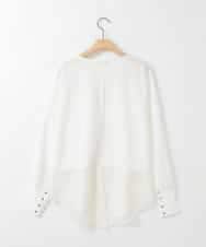 ZMBEE08079 al'aise modulation(アレーズモジュレーション) カットジョーゼットクルーネックブラウス アイボリー