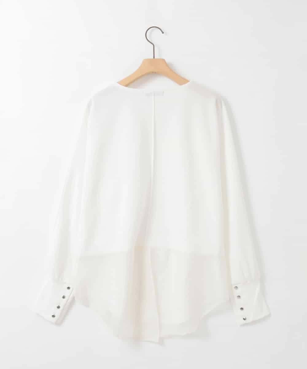 ZMBEE08079 al'aise modulation(アレーズモジュレーション) カットジョーゼットクルーネックブラウス アイボリー