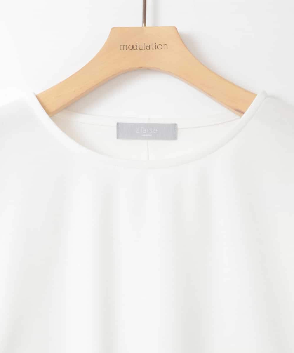 ZMBEE08079 al'aise modulation(アレーズモジュレーション) カットジョーゼットクルーネックブラウス アイボリー