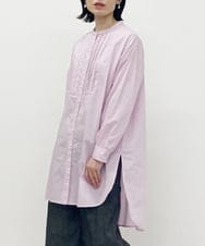 ZMBET06128 al'aise modulation(アレーズモジュレーション) タックプリーツコットンロングシャツ ピンク
