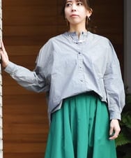 ZMBFQ01160 al'aise modulation(アレーズモジュレーション) オーバーシルエットギンガムチェックブラウス ギンガムチェック小