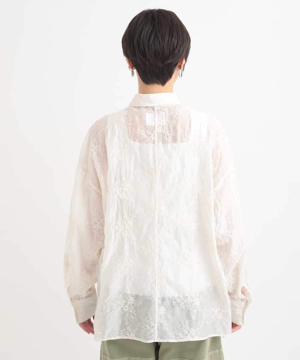 ZMBGB11160 al'aise modulation(アレーズモジュレーション) フラワー総刺繍ブラウス ホワイト