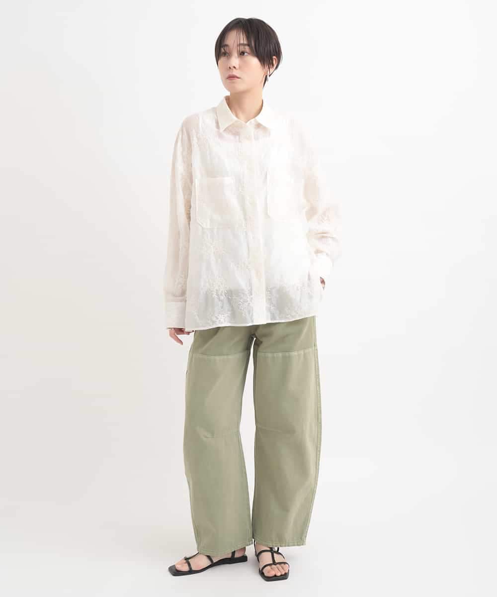 ZMBGB11160 al'aise modulation(アレーズモジュレーション) フラワー総刺繍ブラウス ホワイト