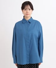ZMBGB12140 al'aise modulation(アレーズモジュレーション) 【セットアップ対応】ラウンドヘムコットンリネンシャツ ライトブルー