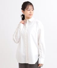 ZMBGB12140 al'aise modulation(アレーズモジュレーション) 【セットアップ対応】ラウンドヘムコットンリネンシャツ ホワイト