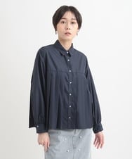 ZMBGB18110 al'aise modulation(アレーズモジュレーション) ボックスプリーツブラウス ネイビー