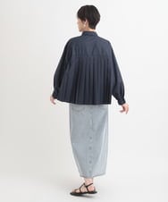 ZMBGB18110 al'aise modulation(アレーズモジュレーション) ボックスプリーツブラウス ネイビー