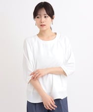 ZMBGB23080 al'aise modulation(アレーズモジュレーション) 【洗える】ラグラン切り替えデザインブラウス ホワイト