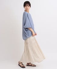 ZMBGB28120 al'aise modulation(アレーズモジュレーション) 【日本製】バックタックコクーンブラウス ライトブルー