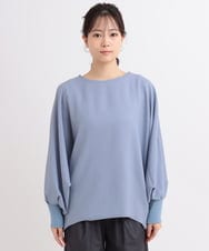 ZMBGB28120 al'aise modulation(アレーズモジュレーション) 【日本製】バックタックコクーンブラウス ライトブルー