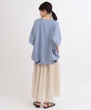 ZMBGB28120 al'aise modulation(アレーズモジュレーション) 【日本製】バックタックコクーンブラウス ライトブルー