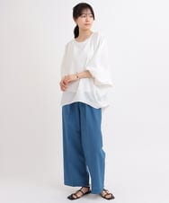 ZMBGB28120 al'aise modulation(アレーズモジュレーション) 【日本製】バックタックコクーンブラウス ホワイト